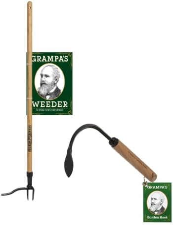 Estirpatore Manuale  | Grampa’s Weeder + Grampa’s Hand Hook – Pacchetto Il Originale Estirpatore da Giardino in Piedi & Grampa’s Hook Weeder/Attrezzo per Coltivare a Mano Estirpatore Manuale Estirpatore Manuale