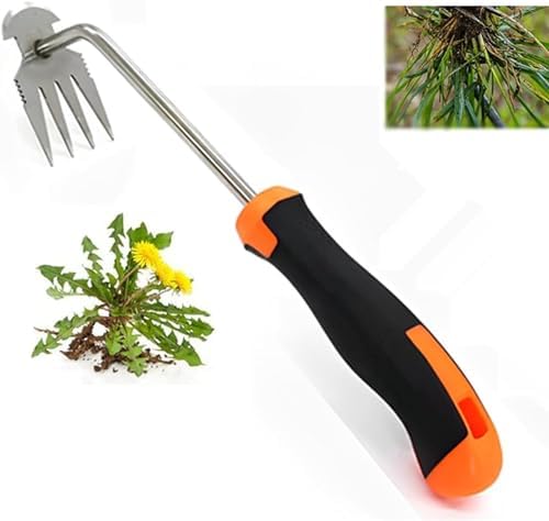 Estirpatore Manuale  | Strumento Estirpatore di Erbacce, 224 Nuovo Strumento Durevole per Estirpare Erbacce in Giardino, Strumento Portatile per Estirpare in Giardino per Orticoltura, Fattoria di Cortile, Piantagione e Estirpazione (Manico in Gomma) (Manico in Gomma, Colore Primario) Estirpatore Manuale Estirpatore Manuale