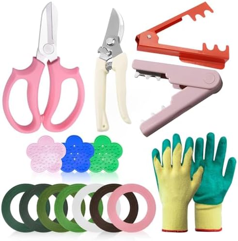 Forbici da giardinaggio e forbici  | 15 Pz Rimuovi Spine per Rose, Strumento per Stripping Foglie, Kit di Strumenti Floreali, Forbici da Potatura per Giardino, Rimuovi Spine per Rose, Guanti Floreali e Nastro Floreale per Giardinaggio all’Aperto. Forbici da giardinaggio e forbici Forbici da giardinaggio e forbici