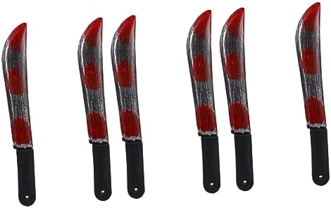 Machete da giardinaggio  | 6 Pezzi Props di Simulazione Accessori per Costume di Halloween Sanguinosi Decorazioni Spaventose per Casa Infestata Giocattolo Sickle Sanguinoso in Plastica Falso Prop per Butcher Cosplay Machete da giardinaggio Machete da giardinaggio