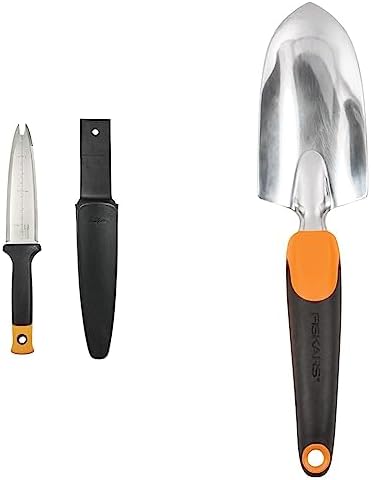 Pale da giardinaggio  | Coltello da Giardino Hori 340130-1001 con Custodia, Palette da Giardinaggio Nera & Ergo – Design Ergonomico con Foro per Appenderlo – Strumento da Giardino Robusto per Scavare, Bordare il Giardino e Rimuovere le Erbacce Pale da giardinaggio Pale da giardinaggio