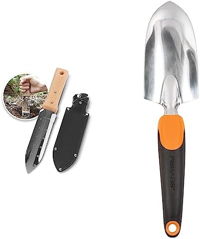 Pale da giardinaggio  | Nisaku Njp65 Il Originale Coltello da Giardinaggio Hori Hori Namibagata Giapponese in Acciaio Inossidabile & Palette da Giardinaggio Ergonomiche Fiskars – Design Ergonomico con Foro per Appenderlo, Strumento da Giardino Pesante per Scavare Pale da giardinaggio Pale da giardinaggio