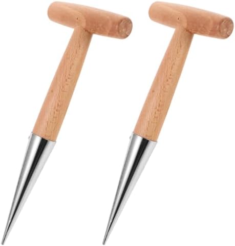 Piantatori di bulbi  | 2 Pezzi Apri Fori per Sementi Strumento da Giardino Spanditore a Mano Piantatori Dibber a Mano Attrezzi da Giardino Forniture per Giardino Affidabile Dibber per Giardino Punch per Buche nel Terreno Dibber in Acciaio Inossidabile, 27x11x3 cm Piantatori di bulbi Piantatori di bulbi