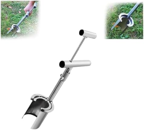 Piantatori di bulbi  | Strumento per piantare bulbi, trapiantatore per piante e piantine di alberi da frutto, 224 nuovi strumenti metallici per piantare bulbi con manico per giardino, adatto per piantare, scavare e trapiantare (Argento) Piantatori di bulbi Piantatori di bulbi