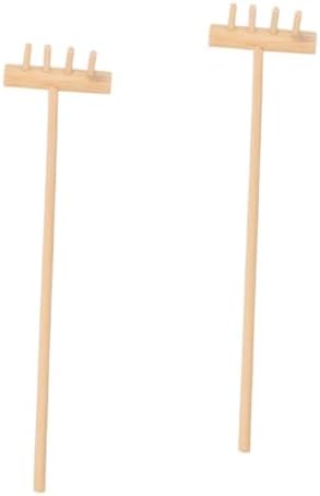 Rastrelli  | 4 Pezzi Mini Rake Strumenti Decorativi per Bambini Accessori da Scrivania Rake per Giardino Zen Strumenti Miniature Rastrelli da Giardino Set di Giocattoli per Bambini Strumenti per Bonsai Giocattoli Legno Morto Statua in Bambù per Bambini Rastrelli Rastrelli