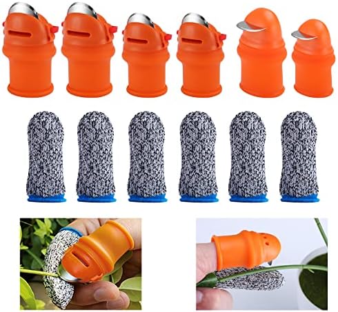 Set di attrezzi da giardinaggio  | 12 Pezzi Coltello da Giardinaggio in Silicone per Pollice Strumento di Raccolta per Frutta e Piante, Coltelli Separatori per Giardino Set di attrezzi da giardinaggio Set di attrezzi da giardinaggio