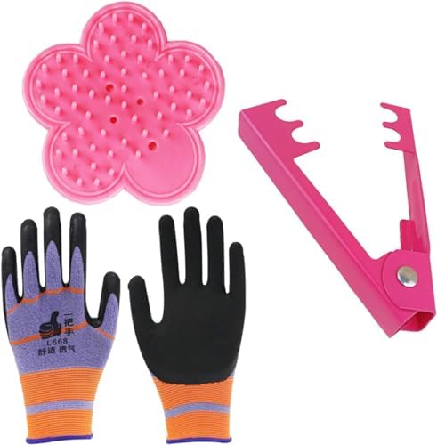 Set di attrezzi da giardinaggio  | 3 Pezzi Strumento per Rimuovere Spine e Foglie di Rosa – Set di Attrezzi da Giardino per Rimuovere Foglie – Guanti da Giardino Set di attrezzi da giardinaggio Set di attrezzi da giardinaggio