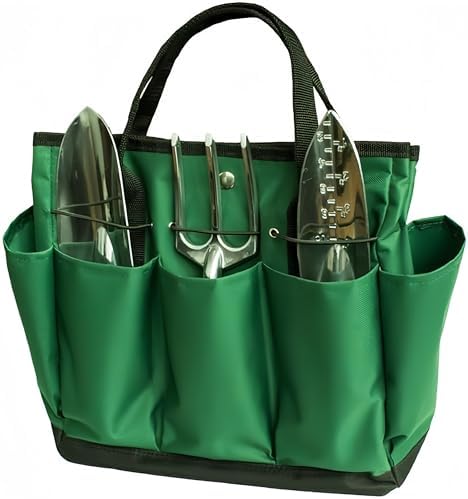 Set di attrezzi da giardinaggio  | Borsa da Giardinaggio Borsa per Attrezzi da Giardino Borsa da Giardinaggio Organizer per Casa Kit di Attrezzi da Giardinaggio Portaborsa in Oxford Organizer per Attrezzi da Giardinaggio Borsa per Prato e Giardino con 8 Tasche Set di attrezzi da giardinaggio Set di attrezzi da giardinaggio