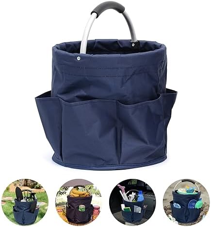 Set di attrezzi da giardinaggio  | Borsa per Giardinaggio, Borsa per Attrezzi da Giardino, Borsa Multifunzionale per Organizzatore di Picnic all’Aperto | Borsa per Pulizia Auto | Porta Attrezzi da Giardino (Blu Scuro) Set di attrezzi da giardinaggio Set di attrezzi da giardinaggio