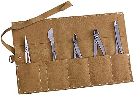 Set di attrezzi da giardinaggio  | Borsa per il trasporto di attrezzi da giardinaggio Bonsai – Borsa a rotolo per utensili, pinze e forbici – Set di attrezzi in vera pelle – Sacchetti per la conservazione degli attrezzi Set di attrezzi da giardinaggio Set di attrezzi da giardinaggio