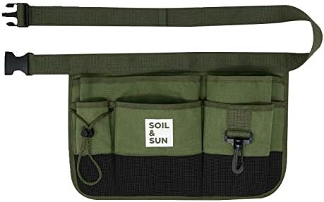 Set di attrezzi da giardinaggio  | Cintura per attrezzi da giardino Soil & Sun, grembiule per attrezzi, cintura multiuso, grembiule per insegnante, grembiule in tela con tasche, grembiuli da giardino. Set di attrezzi da giardinaggio Set di attrezzi da giardinaggio