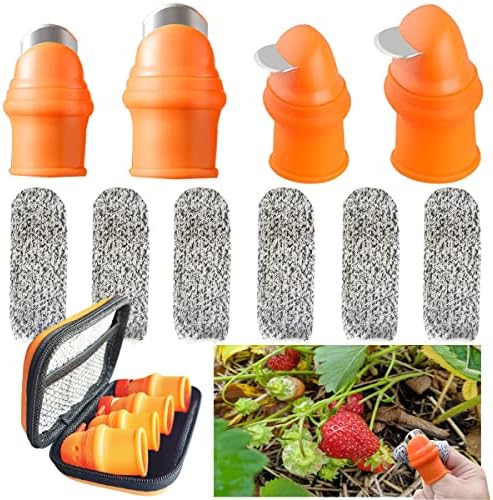 Set di attrezzi da giardinaggio  | Coltello da Giardinaggio con Custodia, Forbici per Giardinieri, Coltello per Dita – Strumenti per la Raccolta delle Piante, Kit di Attrezzi da Giardinaggio con Coltello Arancione per la Raccolta di Frutta e Verdura. Set di attrezzi da giardinaggio Set di attrezzi da giardinaggio