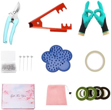 Set di attrezzi da giardinaggio  | Kit di attrezzi per rimuovere le spine delle rose, pinze per foglie e burrs, 11 pezzi, guanti da giardinaggio, forbici, nastro floreale, set di spille per decorazioni artigianali per la creazione di bouquet da matrimonio, composizioni floreali, forniture per fioristi. Set di attrezzi da giardinaggio Set di attrezzi da giardinaggio