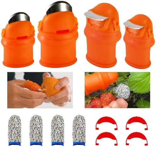 Set di attrezzi da giardinaggio  | Set di 12 Pezzi di Coltello da Giardinaggio per Pollice, Cutter per Dita con Protezione Antitaglio, Coltello per Pollice per Giardino di Verdure, Raccolta e Potatura, Regalo per Giardinieri Set di attrezzi da giardinaggio Set di attrezzi da giardinaggio