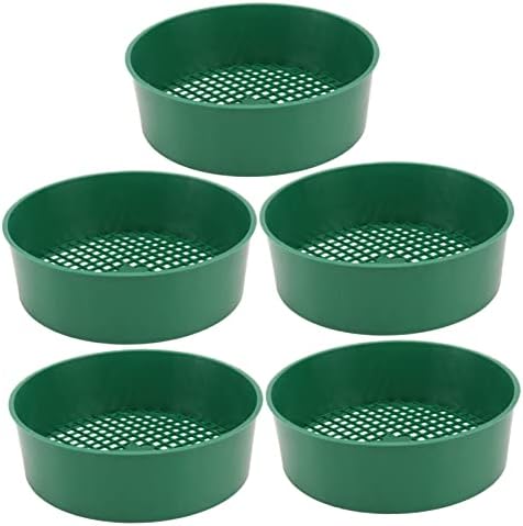 Set di attrezzi da giardinaggio  | Set di 5 Sifoni in Plastica a Rete per Giardinaggio – Filtri in Plastica per Vasi Grandi, Setaccio per Terreno, Setaccio per Compost, Classificatore di Compost, Sifone per Bambini, Setaccio per Terreno Grande, Forniture Manuali per Giardinaggio. Set di attrezzi da giardinaggio Set di attrezzi da giardinaggio