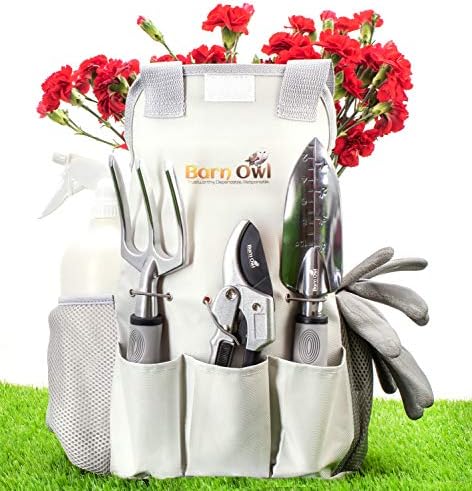 Set di attrezzi da giardinaggio  | Set di Attrezzi da Giardino in Acciaio Inossidabile Barn Owl – 9 Pezzi con Forbici Heavy Duty, Manico Antiscivolo e Borsa per il Trasporto. Set di attrezzi da giardinaggio Set di attrezzi da giardinaggio