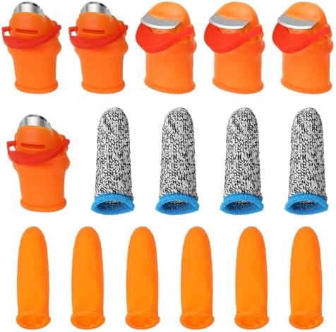 Set di attrezzi da giardinaggio  | Set di coltelli da giardinaggio con 3 stili grandi/piccoli, copertura per dito in silicone, attrezzo da giardino per la raccolta di frutta e verdura, arancione. Set di attrezzi da giardinaggio Set di attrezzi da giardinaggio