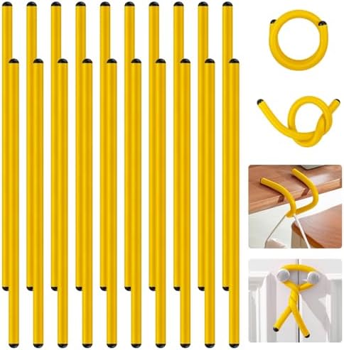 Spago da giardino e legature a spirale  | 2 Pezzi Fascette in Gomma Eva Twist da 17 Pollici, Legami Riutilizzabili e Flessibili, Fascette Resistenti per Organizzare Cavi e Fascicolare (Giallo) Spago da giardino e legature a spirale Spago da giardino e legature a spirale