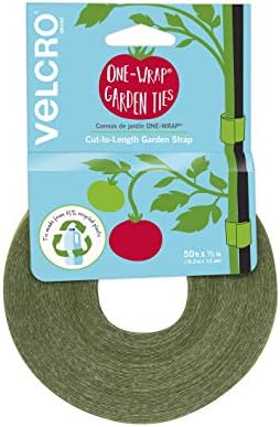 Spago da giardino e legature a spirale  | Vel-30071-Usa One-Wrap Giunzioni da Giardino | Supporti per Piante per una Crescita Efficace | Maniglie Resistenti, Riutilizzabili e Regolabili | Tagliabili a Misura, 50 Ft x 1/2 In, Plastica Riciclata Verde Spago da giardino e legature a spirale Spago da giardino e legature a spirale